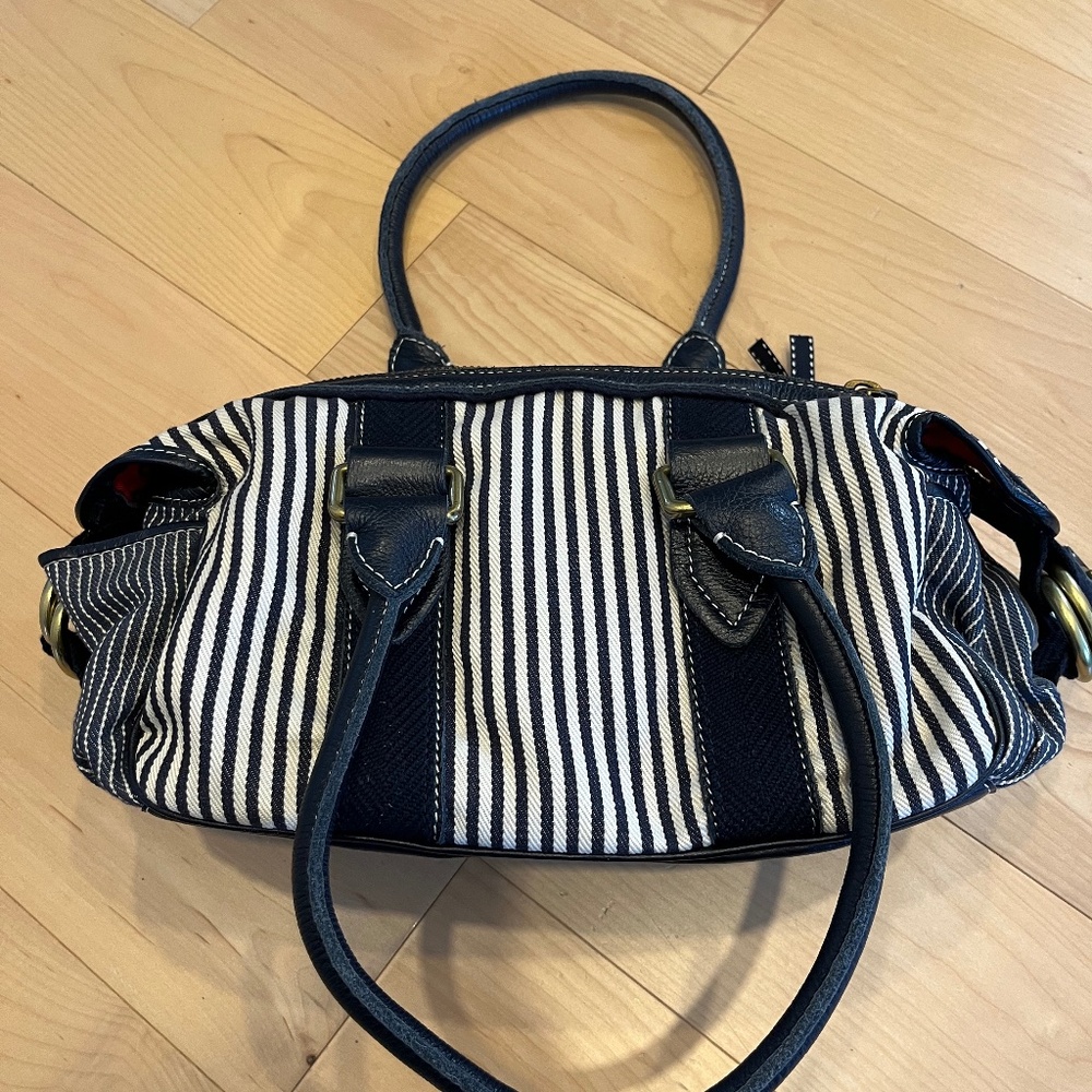 Marc Jacobs Navy and White Striped Bag